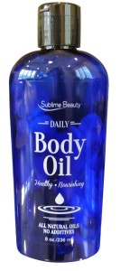 daily body oil white background